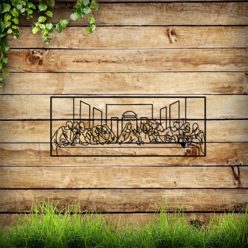 Dekoratív medál vasbeton fali dekoráció után, kreatív húsvéti Jézus feltámadása határokon átnyúló fémmegmunkálók