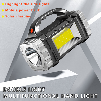 Határokon átnyúló új, napelemes, multifunkcionális hordozható lámpa, LED-es világítású, hordozható keresőlámpa, kempinglámpa