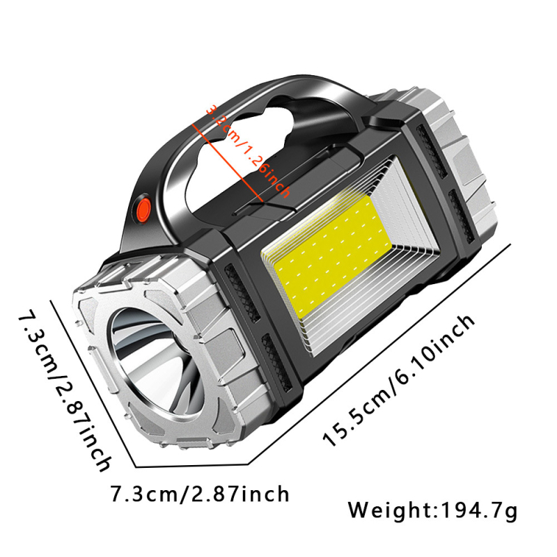 Határokon átnyúló új, napelemes, multifunkcionális hordozható lámpa, LED-es világítású, hordozható keresőlámpa, kempinglámpa