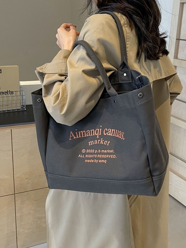 Eredeti, házi készítésű, japán stílusú vastag vászon angol táska, sokoldalú, művészi, hordozható, nagy kapacitású kézitáska diákoknak, ingázóknak