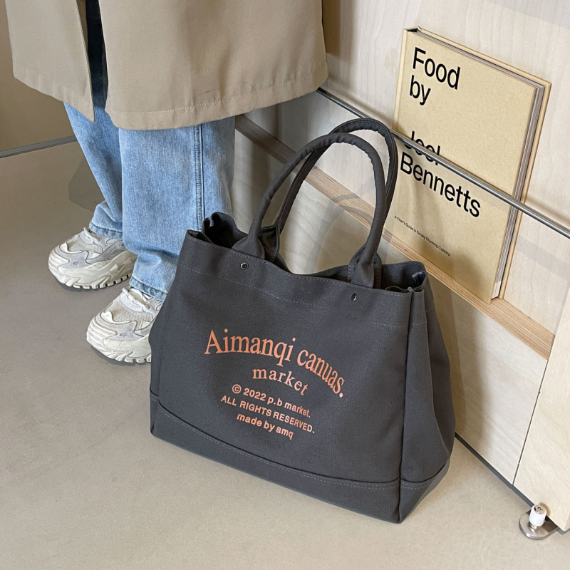 Eredeti, házi készítésű, japán stílusú vastag vászon angol táska, sokoldalú, művészi, hordozható, nagy kapacitású kézitáska diákoknak, ingázóknak