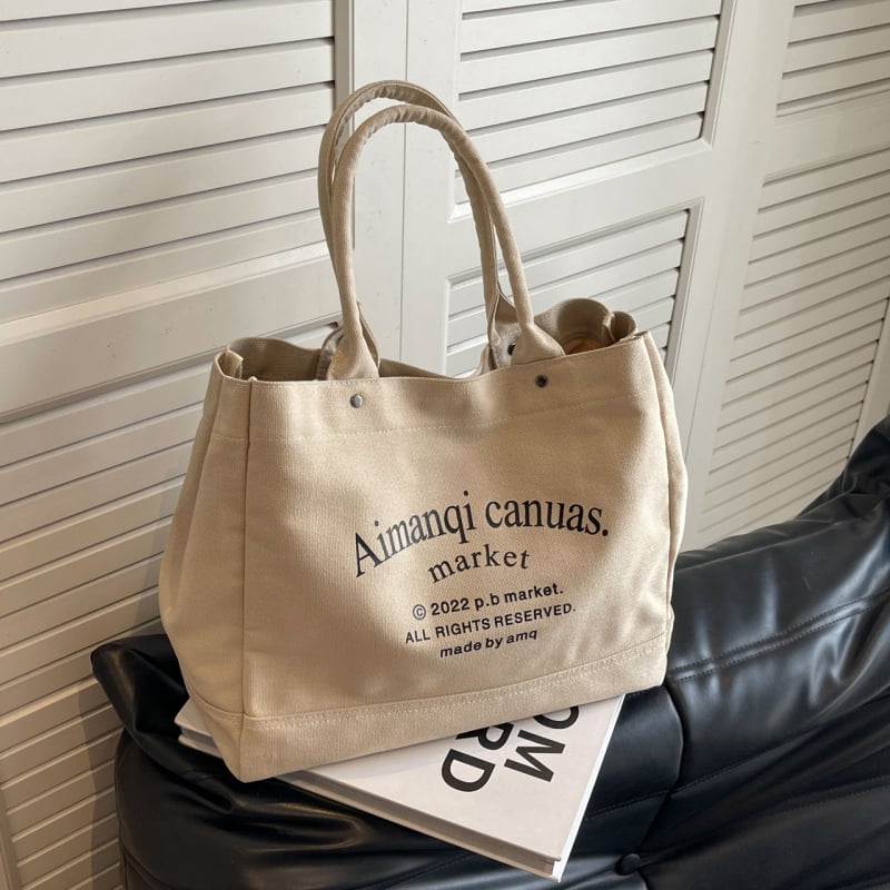 Eredeti, házi készítésű, japán stílusú vastag vászon angol táska, sokoldalú, művészi, hordozható, nagy kapacitású kézitáska diákoknak, ingázóknak