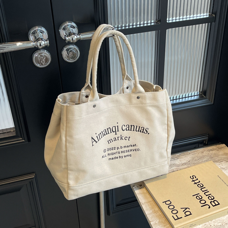 Eredeti, házi készítésű, japán stílusú vastag vászon angol táska, sokoldalú, művészi, hordozható, nagy kapacitású kézitáska diákoknak, ingázóknak