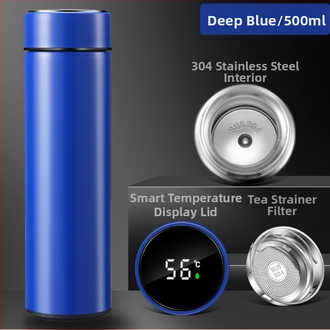 304 rozsdamentes acél érintőképernyős kijelző hőmérsékletmérő pohár intelligens LED termosz pohár dupla vákuumos hőmérsékletmérés hőmérsékletmérő pohár nyomtatási logó