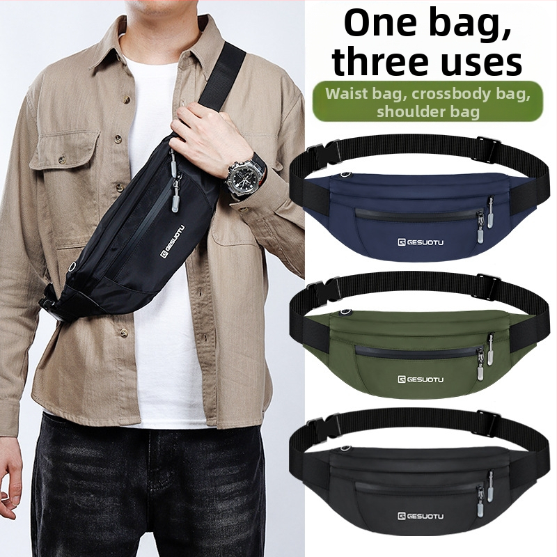 Спортна чанта за кръста за мъже и жени с голям капацитет за бягане на открито, портфейл за мобилен телефон, чанта за касиер, чанта за пътуване през рамо, ултратънка малка чанта за гърди