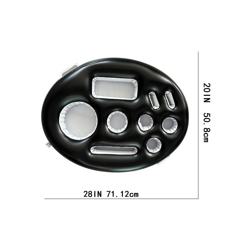 Pripučiamas vandens vaivorykštės ledo baras, PVC daugiafunkcis gėrimų vaisių ledo padėklas, keturių skylių puodelių laikiklis „Flamingo“