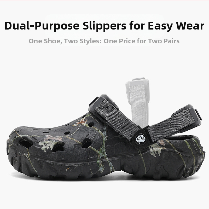 Viena apava, divu veidu valkāšanai, moderni liela izmēra pārrobežu koka tupeles, vīriešu virsdrēbes ikdienas čības no pirkstgaliem, moderni vīriešu pludmales apavi āra lietošanai