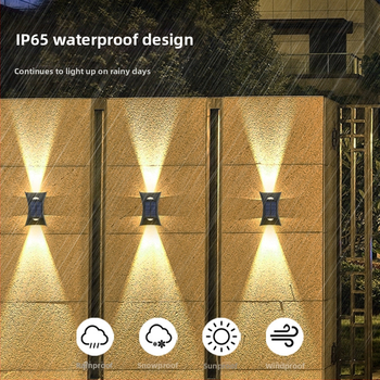 Naujas saulės rago formos lauko lempa, atspari vandeniui, sieninė sieninė lempa, kiemo sodo siena, prožektorius, vilos durų sieninė lempa