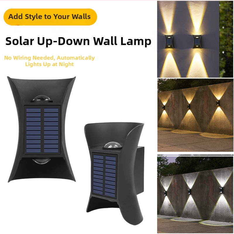 Naujas saulės rago formos lauko lempa, atspari vandeniui, sieninė sieninė lempa, kiemo sodo siena, prožektorius, vilos durų sieninė lempa