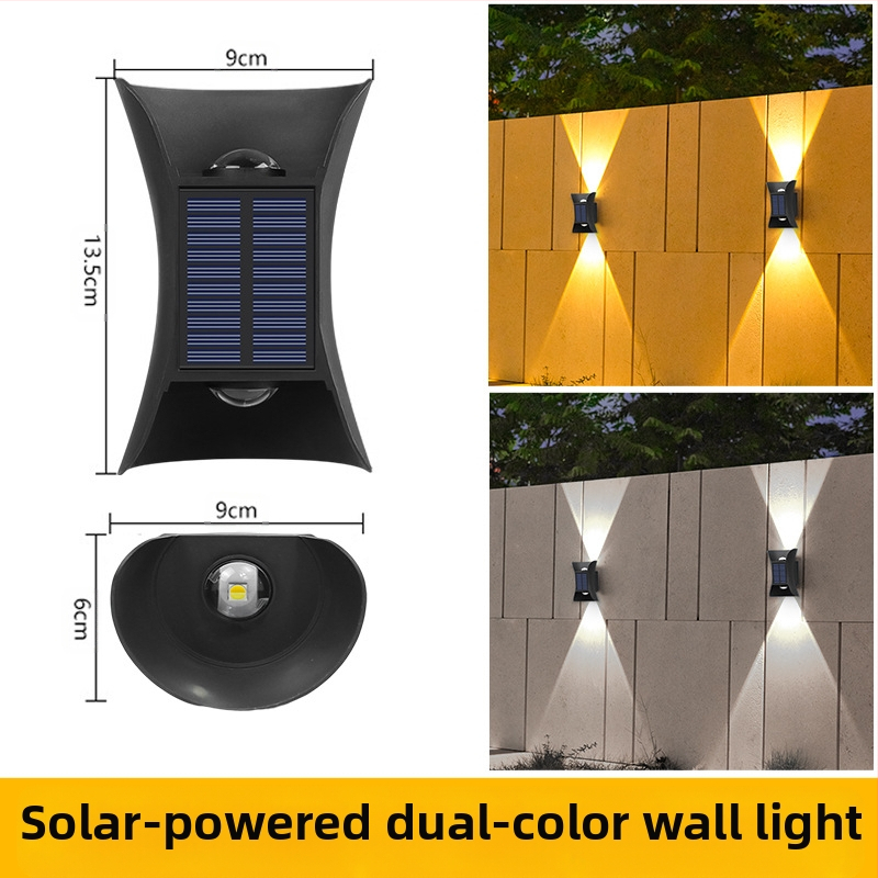 Naujas saulės rago formos lauko lempa, atspari vandeniui, sieninė sieninė lempa, kiemo sodo siena, prožektorius, vilos durų sieninė lempa
