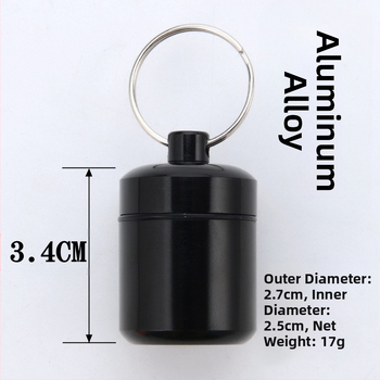 Alumiiniumisulamist padruni väike ravimipudel veekindel suletud metallist alumiiniumpurk võtmehoidjaga mündihoidikuga kõrvatropid alumiiniumpudel
