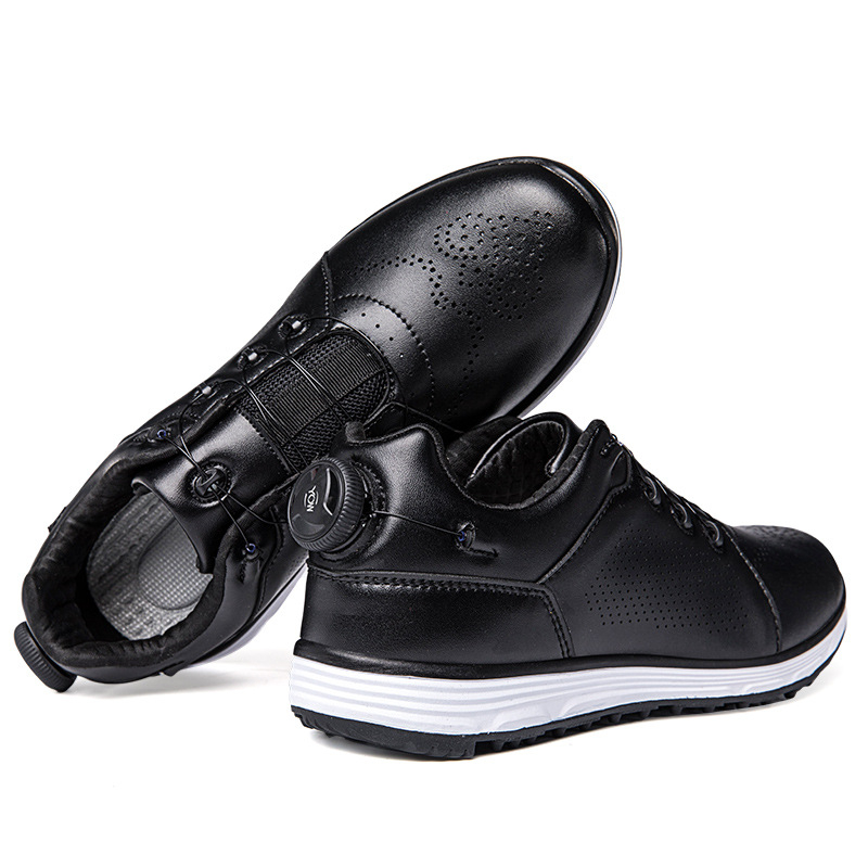 Нови обувки за голф с въртяща се катарама за двойки, мъже и жени, дишащи и неплъзгащи се обувки за голф на закрито