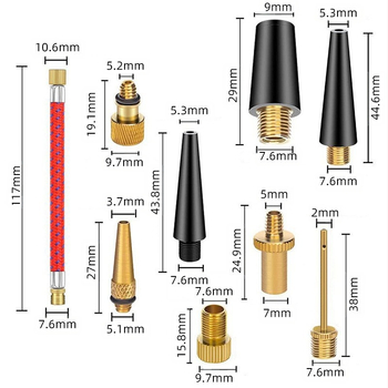 Jalgratta ventiiliadapter 21-osaline komplekt jalgratta ventiilirühma ventiiliadapter SV AV DV jalgratta õhk
