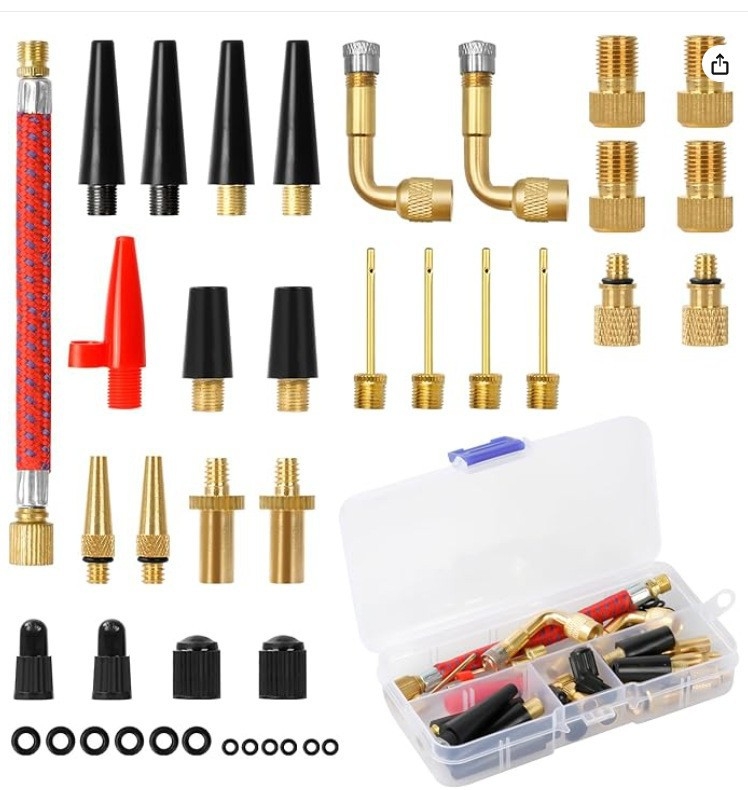 Jalgratta ventiiliadapter 21-osaline komplekt jalgratta ventiilirühma ventiiliadapter SV AV DV jalgratta õhk