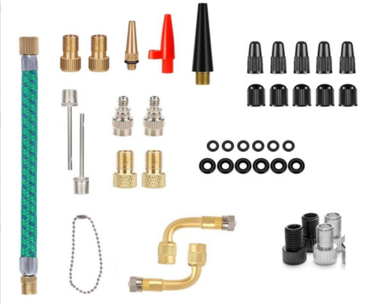 Jalgratta ventiiliadapter 21-osaline komplekt jalgratta ventiilirühma ventiiliadapter SV AV DV jalgratta õhk