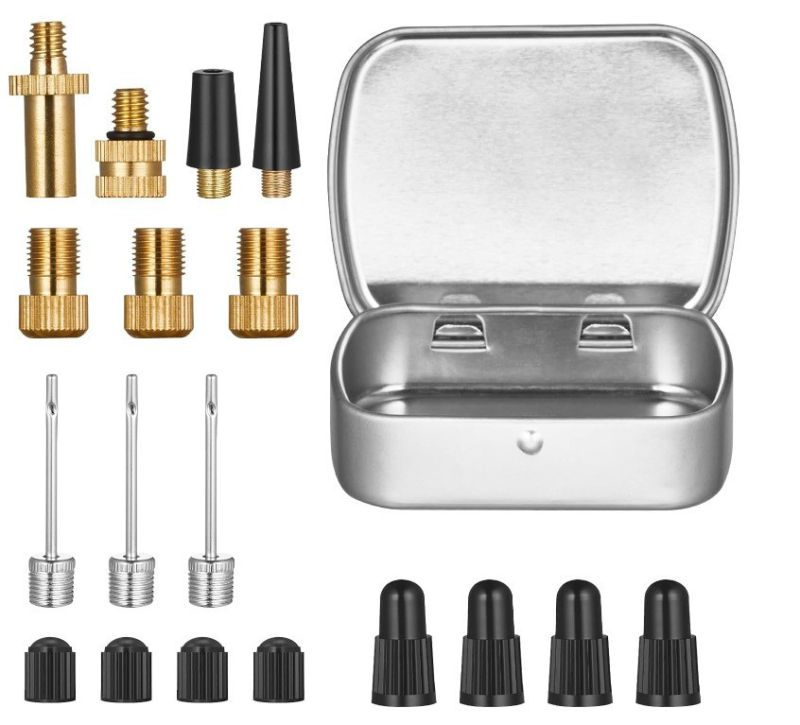 Jalgratta ventiiliadapter 21-osaline komplekt jalgratta ventiilirühma ventiiliadapter SV AV DV jalgratta õhk