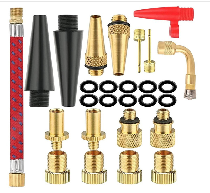 Jalgratta ventiiliadapter 21-osaline komplekt jalgratta ventiilirühma ventiiliadapter SV AV DV jalgratta õhk