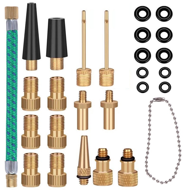 Jalgratta ventiiliadapter 21-osaline komplekt jalgratta ventiilirühma ventiiliadapter SV AV DV jalgratta õhk