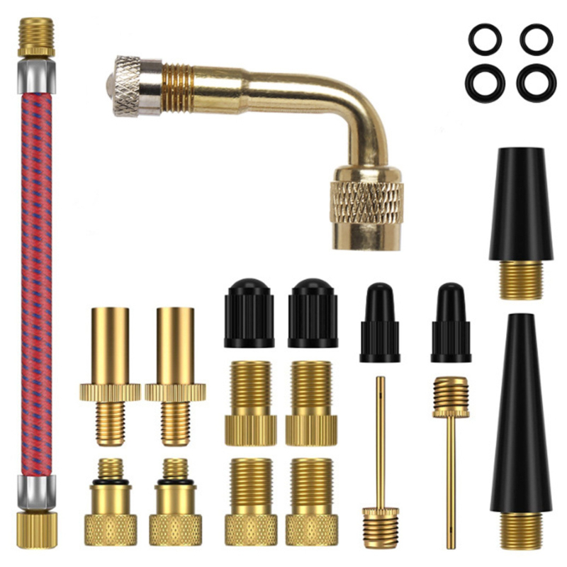 Jalgratta ventiiliadapter 21-osaline komplekt jalgratta ventiilirühma ventiiliadapter SV AV DV jalgratta õhk