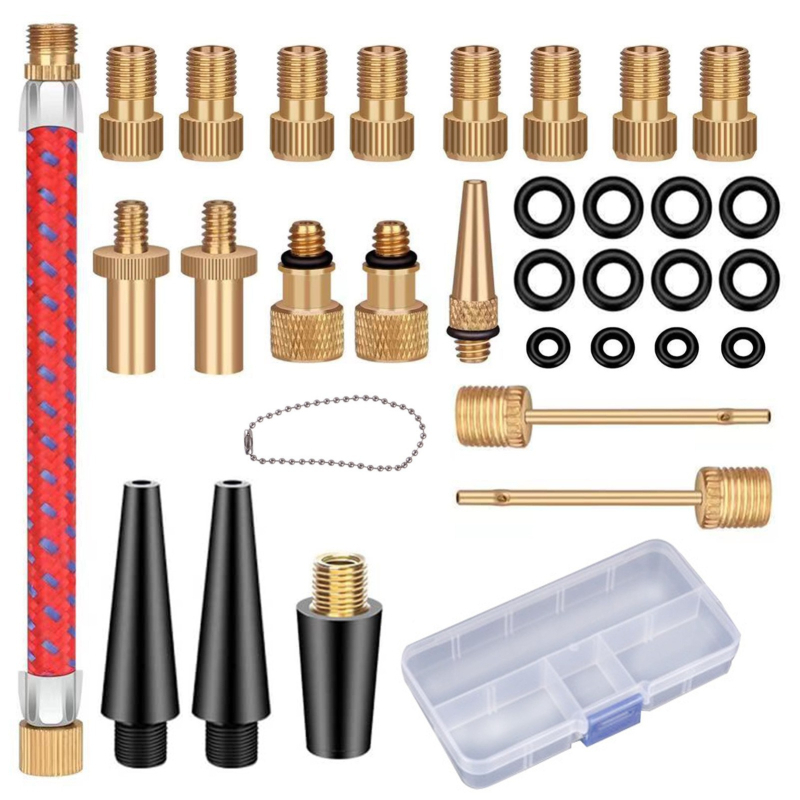 Jalgratta ventiiliadapter 21-osaline komplekt jalgratta ventiilirühma ventiiliadapter SV AV DV jalgratta õhk