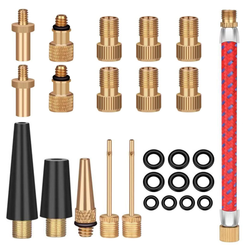 Jalgratta ventiiliadapter 21-osaline komplekt jalgratta ventiilirühma ventiiliadapter SV AV DV jalgratta õhk