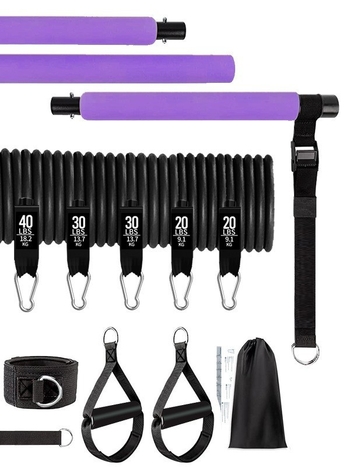 Pilateso lazda namams, jogos treniruotėms, daugiafunkcis reguliuojamas trijų dalių Pilateso lazdos kostiumas