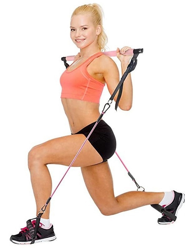 Pilateso lazda namams, jogos treniruotėms, daugiafunkcis reguliuojamas trijų dalių Pilateso lazdos kostiumas