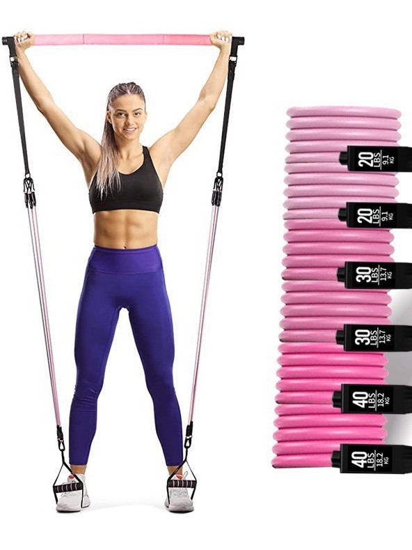 Pilateso lazda namams, jogos treniruotėms, daugiafunkcis reguliuojamas trijų dalių Pilateso lazdos kostiumas