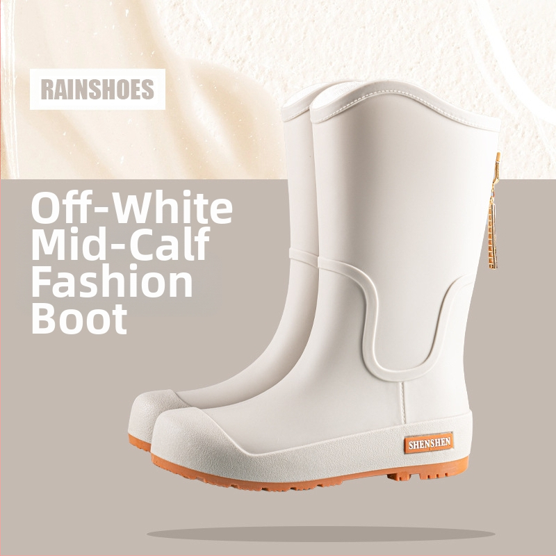 Guminiai batai moterims, aukšti suaugusiųjų madingi vandens batai, neslystantys ilgi guminiai batai, moteriški lauko vandeniui atsparūs vandens batai su vilnos pamušalu, darbo guminiai batai