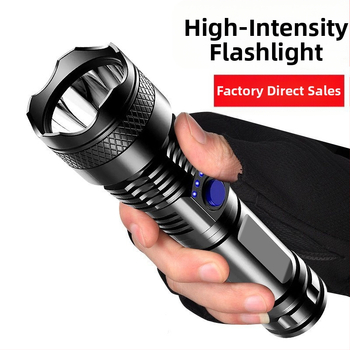 Határokon átnyúló ABS zseblámpa USB töltő teljesítmény kijelző otthoni kültéri hordozható éjszakai horgászat kemping erős zseblámpa