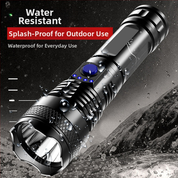 Διασυνοριακός φακός ABS φόρτισης USB οθόνη τροφοδοσίας για οικιακή εξωτερική φορητή νυχτερινή αλιεία κάμπινγκ ισχυρός φακός