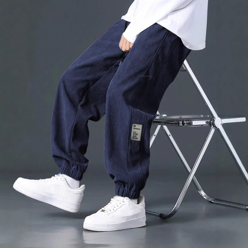 Temu shein kordbársony nadrág orrú férfi lógó négy évszakos egyenes, bő, bő szárú nadrág férfi lezser nadrág