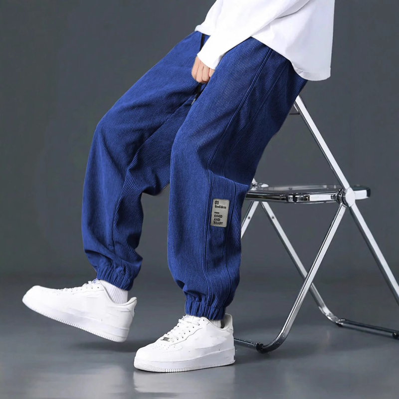 Temu shein kordbársony nadrág orrú férfi lógó négy évszakos egyenes, bő, bő szárú nadrág férfi lezser nadrág