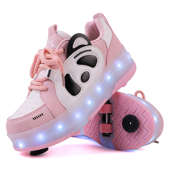 Tarpvalstybiniai „heloo“ batai, keturračiai čiuožimo batai, LED lemputės, šviečiantys batai, vaikiški laisvalaikio batai, vyrams ir moterims, animacinių filmukų lentos stiliaus batai, sportbačiai