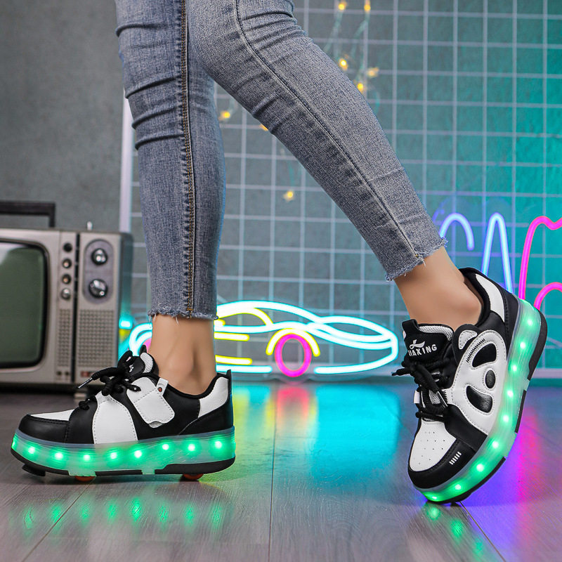 Tarpvalstybiniai „heloo“ batai, keturračiai čiuožimo batai, LED lemputės, šviečiantys batai, vaikiški laisvalaikio batai, vyrams ir moterims, animacinių filmukų lentos stiliaus batai, sportbačiai