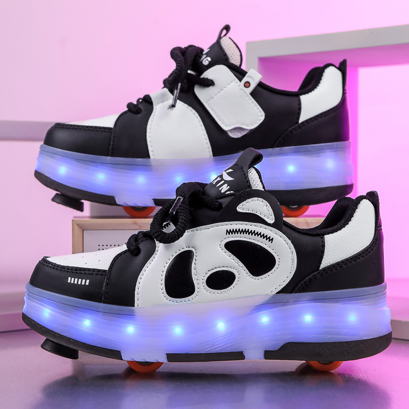 Tarpvalstybiniai „heloo“ batai, keturračiai čiuožimo batai, LED lemputės, šviečiantys batai, vaikiški laisvalaikio batai, vyrams ir moterims, animacinių filmukų lentos stiliaus batai, sportbačiai