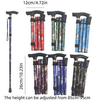 Tarpvalstybinė sulankstoma lazda pagyvenusiems žmonėms, aliuminio lydinio teleskopinė lazda, atspausdinta penkių dalių lazda, neslystanti, alpinizmo lazda, didmeninė prekyba