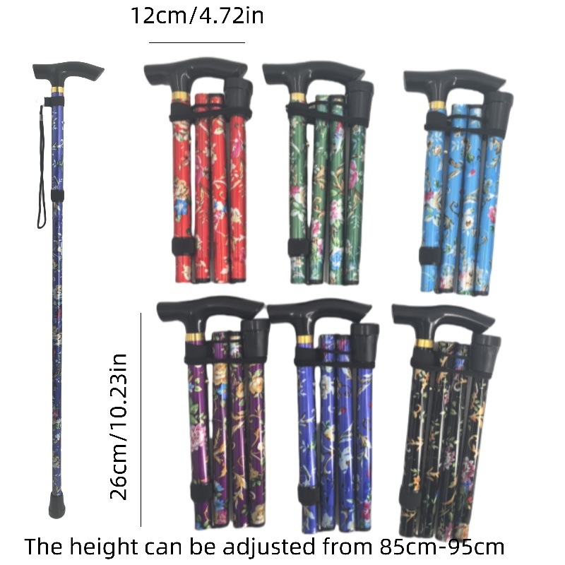 Tarpvalstybinė sulankstoma lazda pagyvenusiems žmonėms, aliuminio lydinio teleskopinė lazda, atspausdinta penkių dalių lazda, neslystanti, alpinizmo lazda, didmeninė prekyba