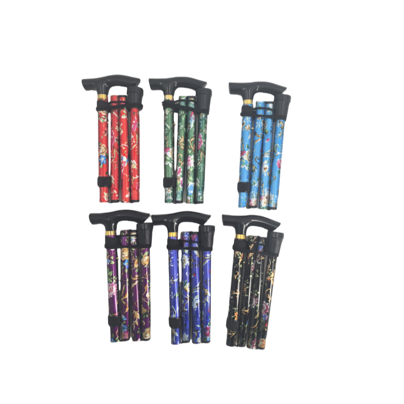 Tarpvalstybinė sulankstoma lazda pagyvenusiems žmonėms, aliuminio lydinio teleskopinė lazda, atspausdinta penkių dalių lazda, neslystanti, alpinizmo lazda, didmeninė prekyba