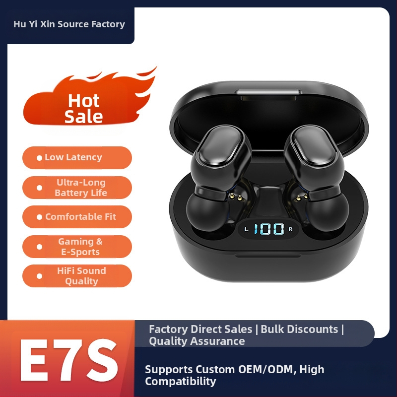 Pārrobežu sprādzieni E7S E6S A6S bezvadu TWS5.3 Bluetooth austiņas digitālās stereo mini sporta austiņas