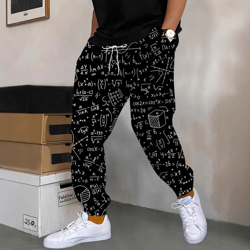 Tavaszi és őszi divatos, minden mérkőzésre alkalmas, személyre szabott retró ábécé sorozatú, 3D nyomtatott személyiségű férfi divatos nadrág