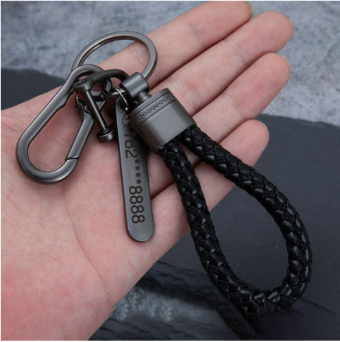 Kreatív divatos autós kulcstartó medál, csúcskategóriás férfi fém fonott kötél kulcstartó pár személyiségéhez, egyszerű