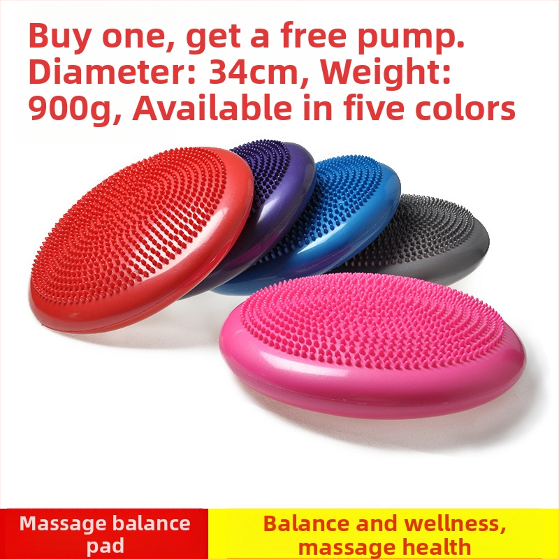 Piiriülene joogamassaažipadi, õhkpadjaga tasakaaluplaat, pehme padi, paksendatud plahvatuskindel padjapall täispuhujaga