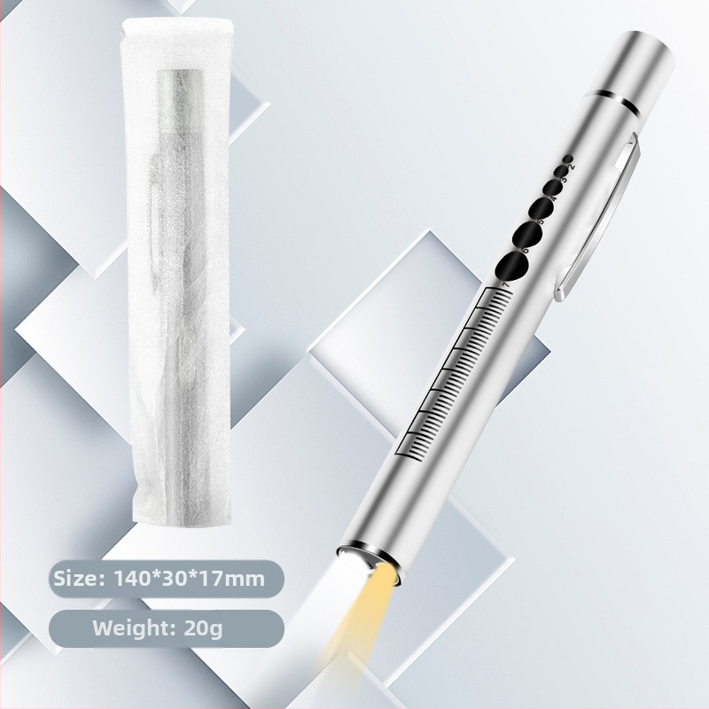 Dupla fényforrású pupillás tolllámpa újratölthető orvos ápoló rozsdamentes acél orvosi szájvizsgálat LED tolllámpa zseblámpa