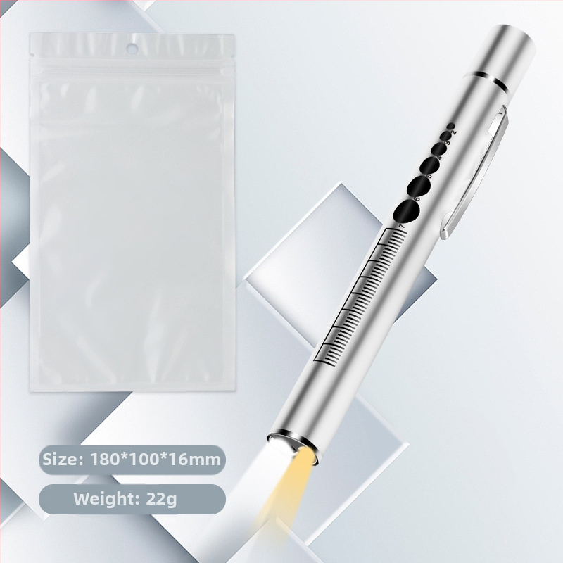 Dupla fényforrású pupillás tolllámpa újratölthető orvos ápoló rozsdamentes acél orvosi szájvizsgálat LED tolllámpa zseblámpa