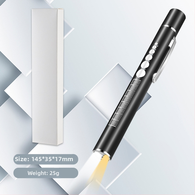 Dupla fényforrású pupillás tolllámpa újratölthető orvos ápoló rozsdamentes acél orvosi szájvizsgálat LED tolllámpa zseblámpa