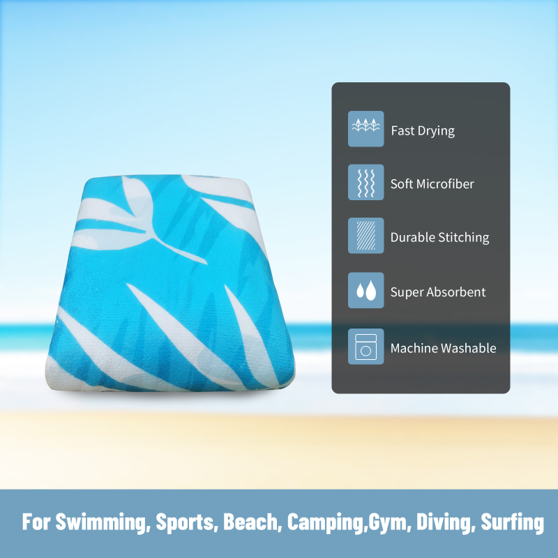 Užsienio prekybos tarpvalstybinis vasaros sprogstamasis rankšluostis, esantis sandėlyje, kilpinis atspausdintas greitai džiūstantis rankšluostis, skirtas plaukimui, žygiams, stovyklavimui, didelio dydžio rankšluostis