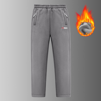 Apukáknak való nadrág Őszi-Téli női nadrág Új, gyapjúbéléssel ellátott, vastagított, magas derekú, egyenes, laza nagymama gyapjúnadrágja kis termetű férfiaknak