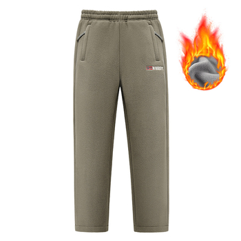 Apukáknak való nadrág Őszi-Téli női nadrág Új, gyapjúbéléssel ellátott, vastagított, magas derekú, egyenes, laza nagymama gyapjúnadrágja kis termetű férfiaknak