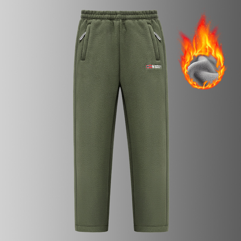 Apukáknak való nadrág Őszi-Téli női nadrág Új, gyapjúbéléssel ellátott, vastagított, magas derekú, egyenes, laza nagymama gyapjúnadrágja kis termetű férfiaknak